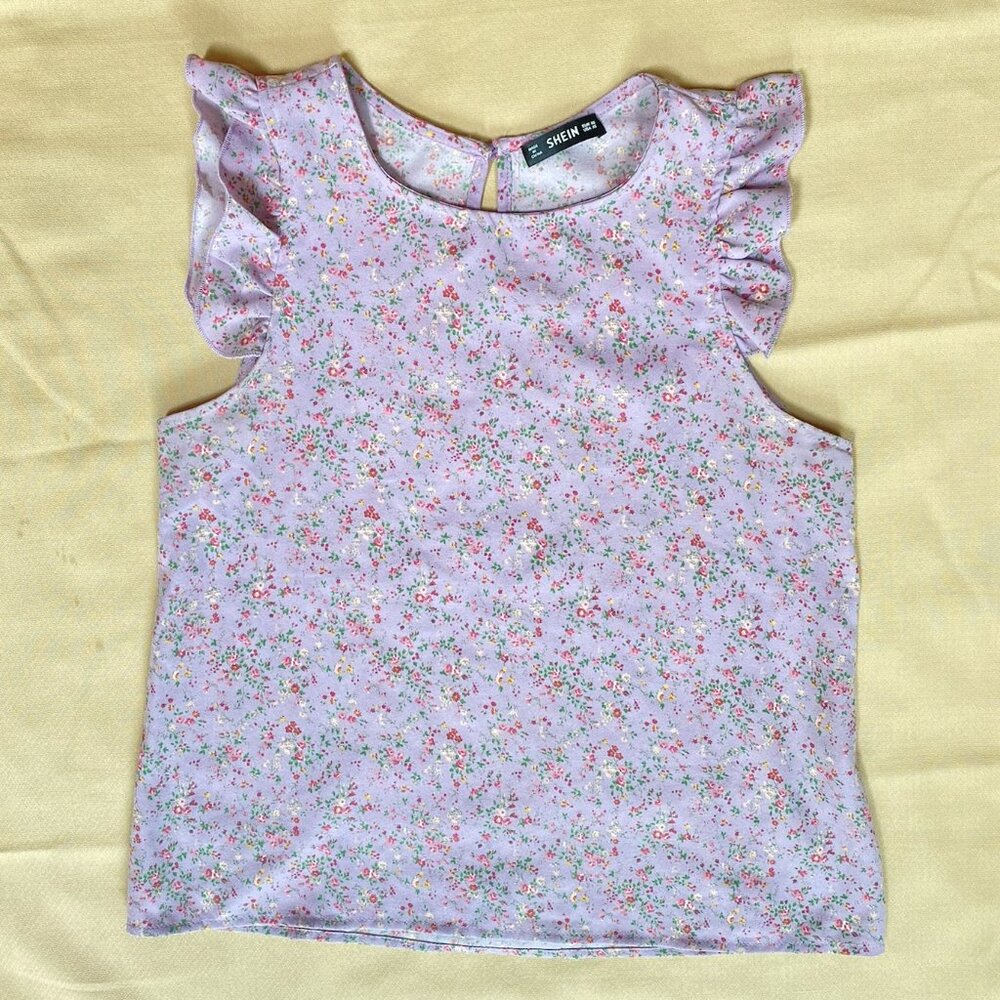 Purple Floral Tank top Size XS